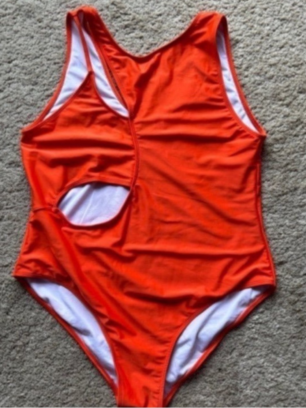 Women’s Plus Size Orange One Piece Swimsuit and Mesh CoverUp Pants